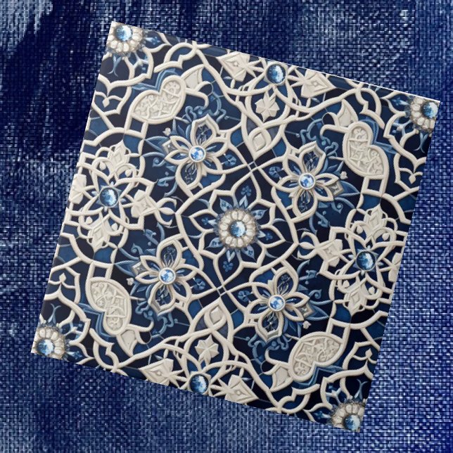 Azulejo Marroquino Mediterrâneo com Padrão de Diam (Criador carregado)