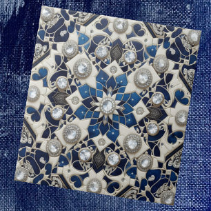 Azulejo Marroquino Mediterrâneo com Padrão de Diam