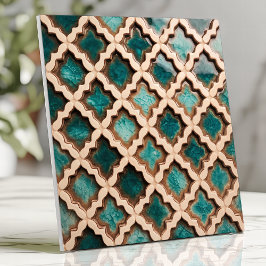 Azulejo Marroquino Quatrefoil Azul Turquesa Rústic