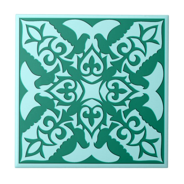 Azulejo marroquino, Turquesa e Aqua (Frente)