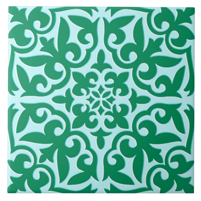 Azulejo marroquino - turquesa e aqua (Frente)