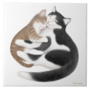 Azulejo maternal do amor do gatinho