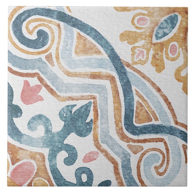 Azulejo Mediterrâneo Aquarela (Frente)