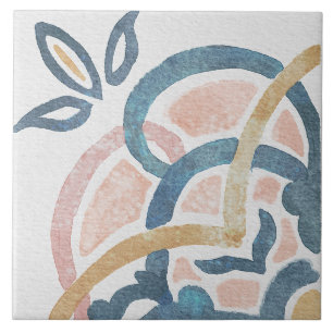 Azulejo Mediterrâneo Aquarela