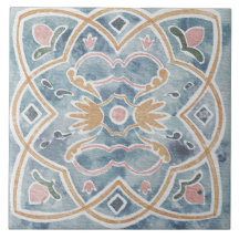 Azulejo Mediterrâneo Aquarela
