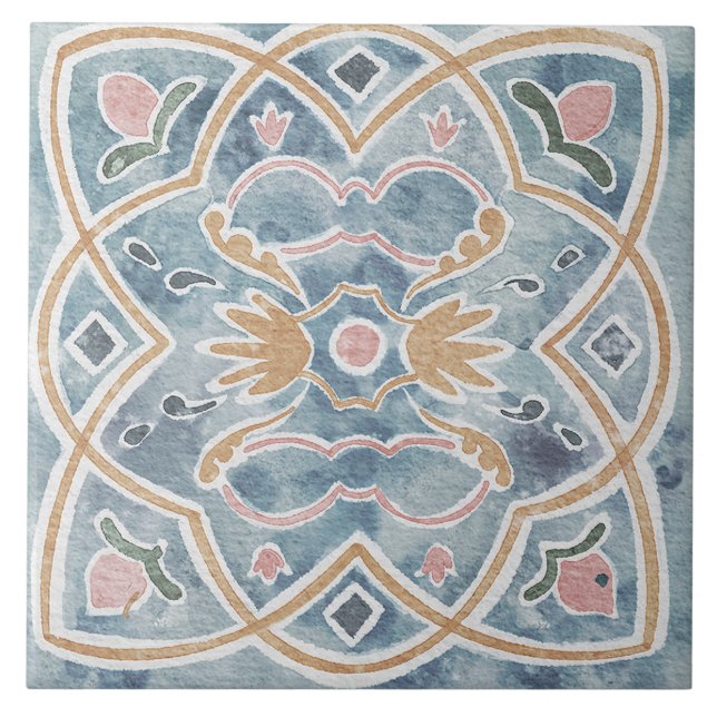 Azulejo Mediterrâneo Aquarela (Frente)