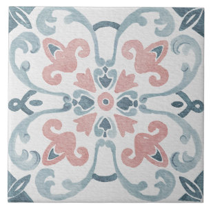 Azulejo Mediterrâneo Aquarela
