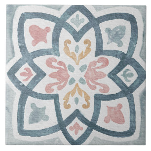 Azulejo Mediterrâneo Aquarela