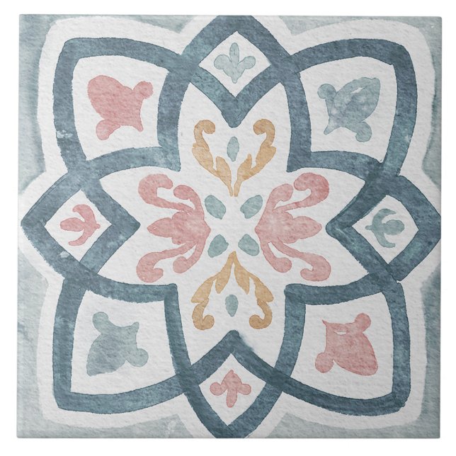 Azulejo Mediterrâneo Aquarela  (Frente)