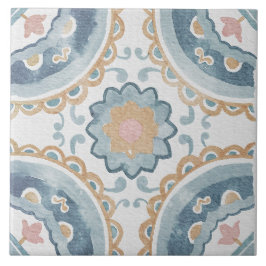 Azulejo Mediterrâneo Aquarela 