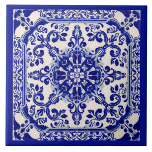 Azulejo Mediterrâneo Azul Branco