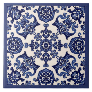 Azulejo Mediterrâneo Azul Branco