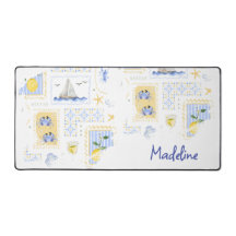 Azulejo Mediterrâneo Limão Monograma Nome Costeiro