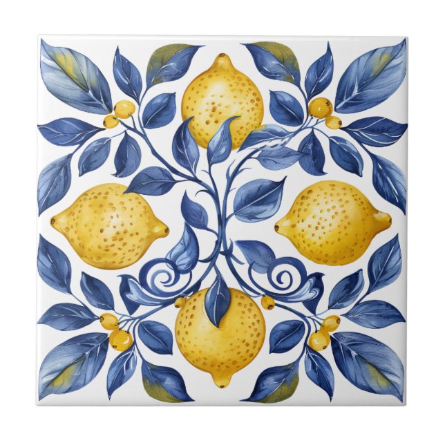 Azulejo Mediterrâneo Limão Português  (Frente)