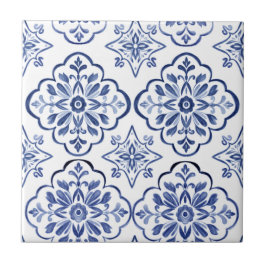 Azulejo Mediterrâneo Português Azul Decorativo 