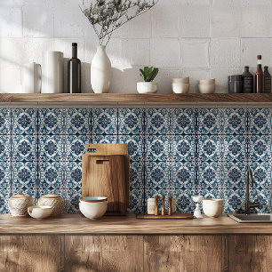 Azulejo Mediterrâneo, Russo Branco Teal Azul