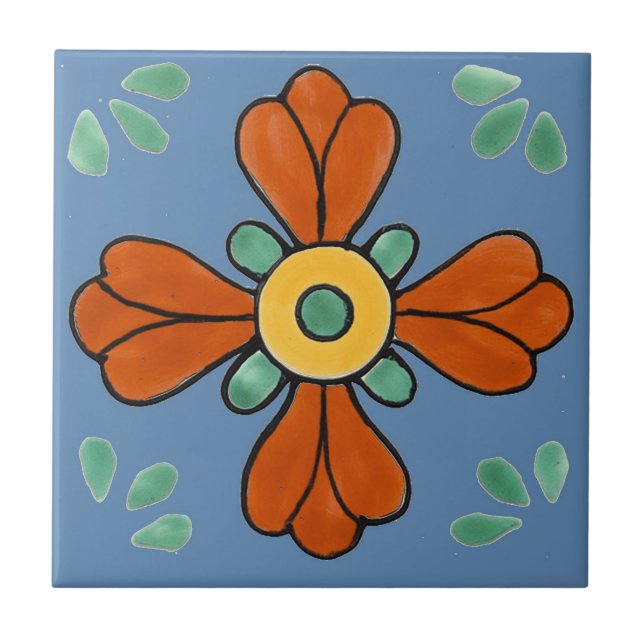 Azulejo mexicano, Flor Ocidental, (Frente)