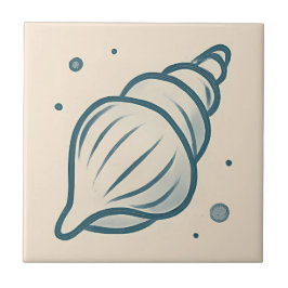 Azulejo Mínimo de Arte Costeira do Conch Shell