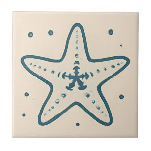 Azulejo mínimo de arte do oceano de Starfish