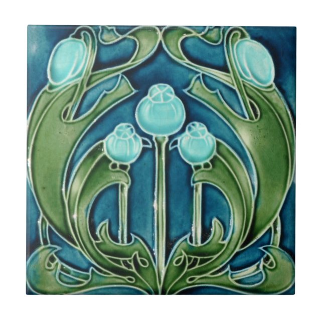 Azulejo - Mirtilos Art Nouveau (Frente)