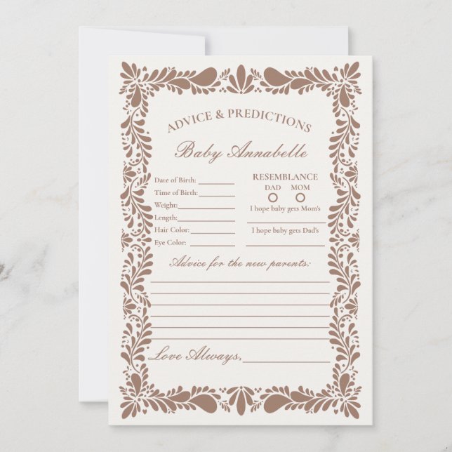 Azulejo Mocha Brown Talavera - Aviso para Cartão d (Frente)