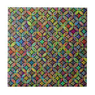 Azulejo modelado floral prismático