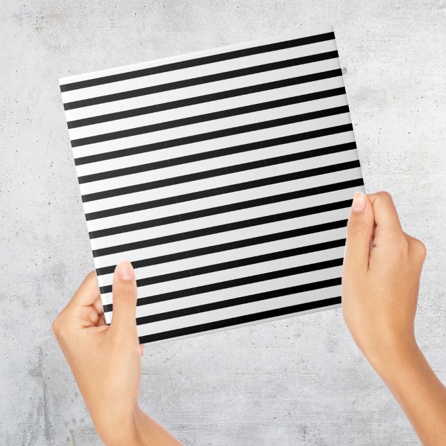 Azulejo moderno de estilos preto e branco (Modern black and white stripe pattern tile
)