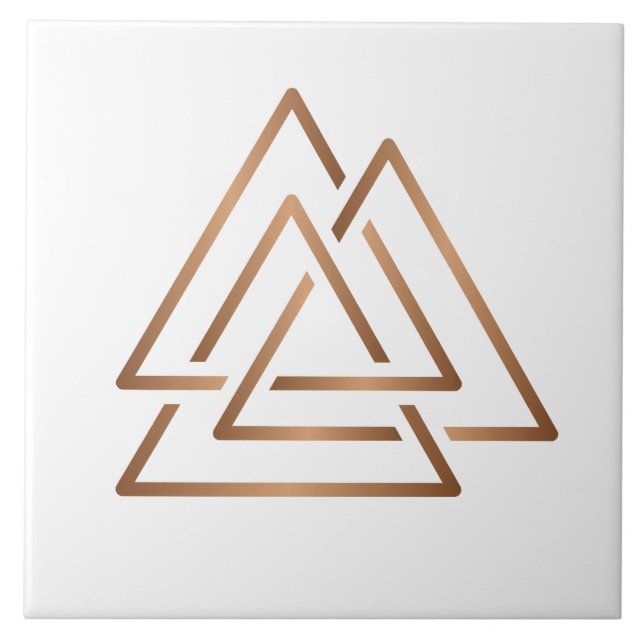 Azulejo Moderno do Nó da Trindade - Bronze Minimal (Frente)