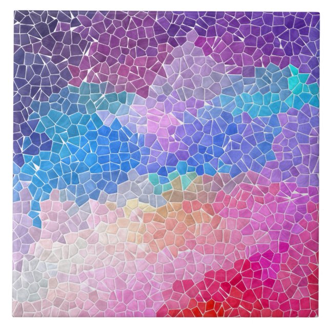 Azulejo Mosaico de Vidro Cor-de-rosa (Frente)