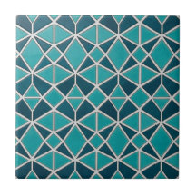 Azulejo Mosaico Geométrico de Diamante Turquesa de
