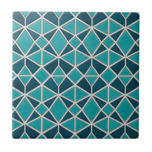 Azulejo Mosaico Geométrico de Diamante Turquesa de