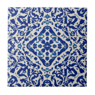 Azulejo mosaico vintage azul e branco a granel