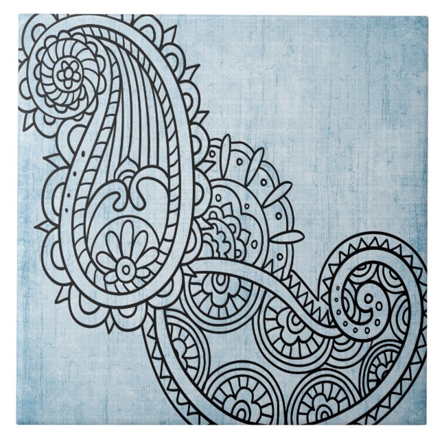 Azulejo Motif Azul Mehndi (Frente)