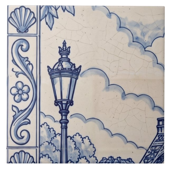 Azulejo Mural de Paris Telha 3 de 6 Meio Esquerdo (Frente)
