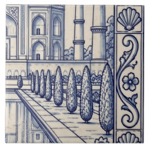 Azulejo Mural do Taj Mahal Ladrilho 4 de 6 Meio Di