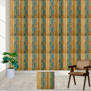 Azulejo na moda Dourado e Azul Egípcio de Motif