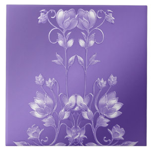 Azulejo na moda Purple Floral Cerâmica
