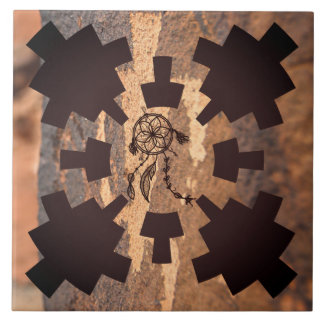 Azulejo Nativo Americano de Cerâmica do Petroglicp