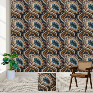 Azulejo natural de Teal e Geodo castanho