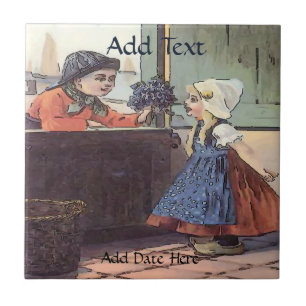 Azulejo Neerlandês De Flores De Crianças, Olhar Ho