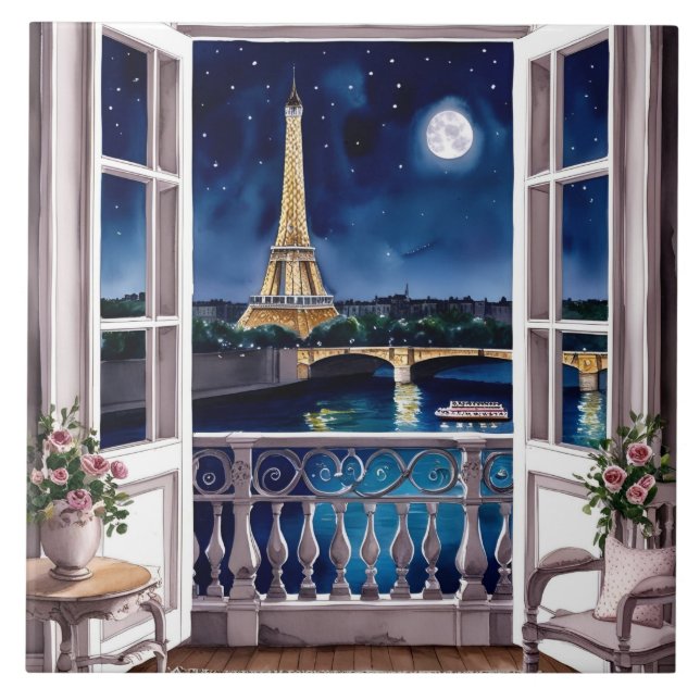 Azulejo Noturno em Paris (Frente)