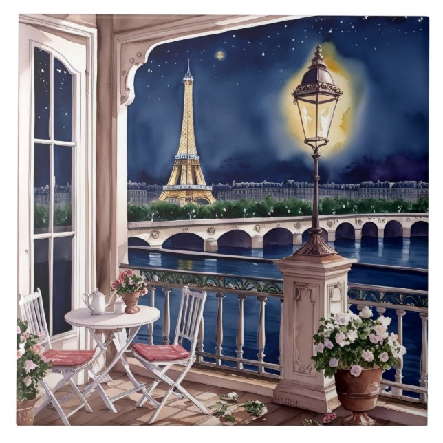 Azulejo Noturno em Paris (Frente)