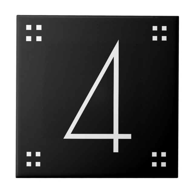 Azulejo Número - Azulejo Cerâmico Art Deco (Frente)