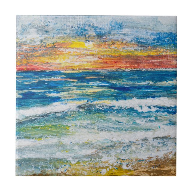 Azulejo - Ondas do Mar Pôr-do-Sol (Frente)