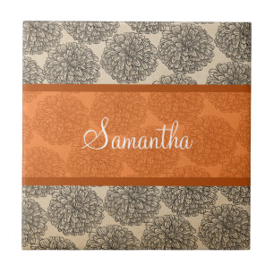 Azulejo Orange Vintage Zinnia