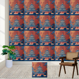 Azulejo Oriental tradicional de Pagoda