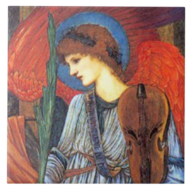 Azulejo ou Trivet da arte do Natal de Burne-Jones (Frente)