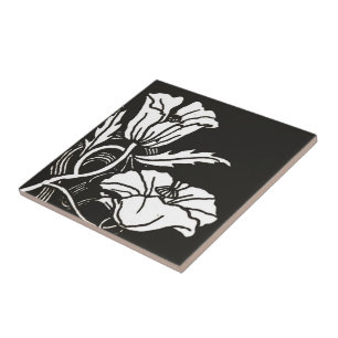 Azulejo ou Trivet das papoilas de Nouveau da arte