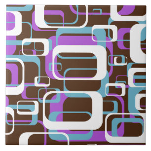 Azulejo Padrão Castanho Roxo 60s