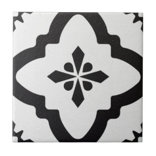 Azulejo - Padrão Vitoriano Preto e Branco 2